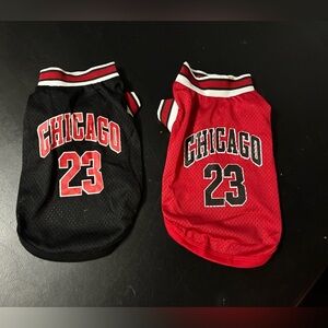 CHICAGO 23 🏀 XS DOG JERSEY BLACK & RED (TWO)